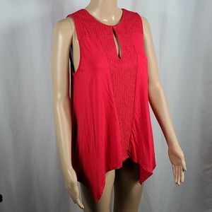 Adrianna Papel | Red Sleeveless Flowy Tank Top